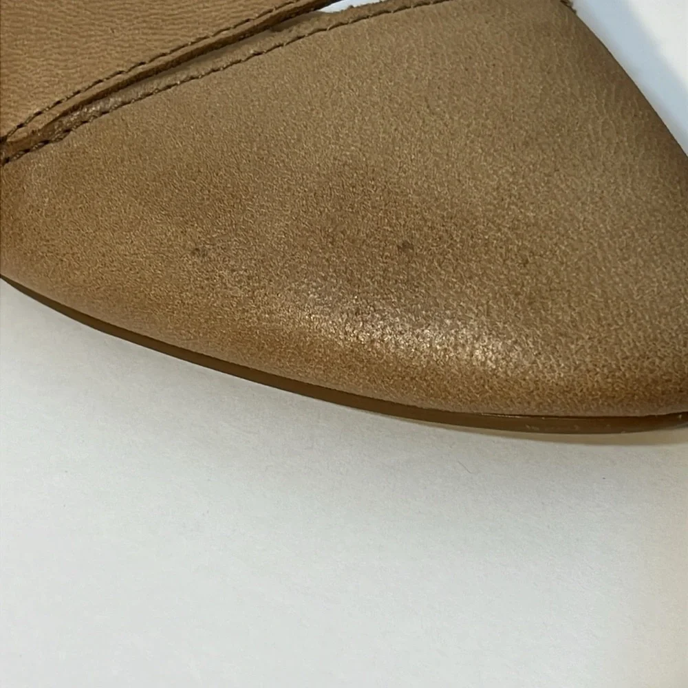 Lucky Brand Womens Ashena Taupe Leather D'Orsay Flats Size 8.5